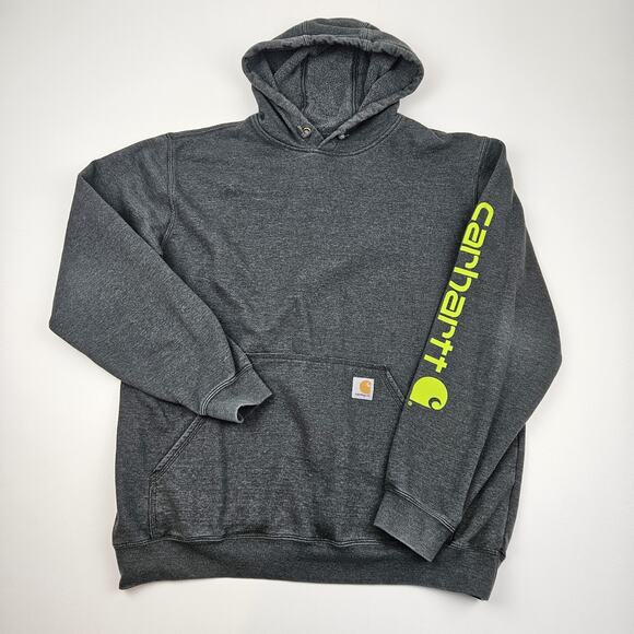 Carhartt Hoodie Men's L-Tall K288 Loose Midweight Logo Sleeve Graphic Sweatshirt - Picture 1 of 8